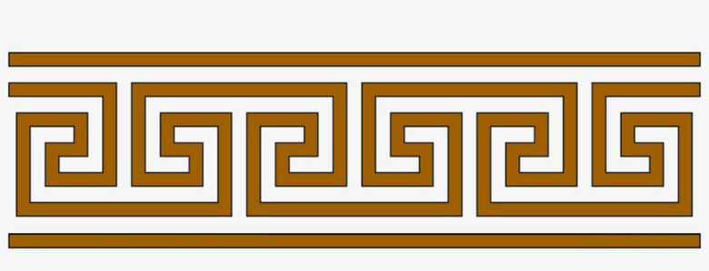 复古色调回形纹镂空图