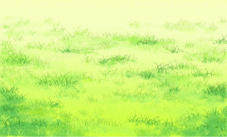 卡通手绘绿色草地首页