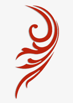 本作品全称为《红色简约风古风线条装饰凤凰翅膀元素》,在整个配色上