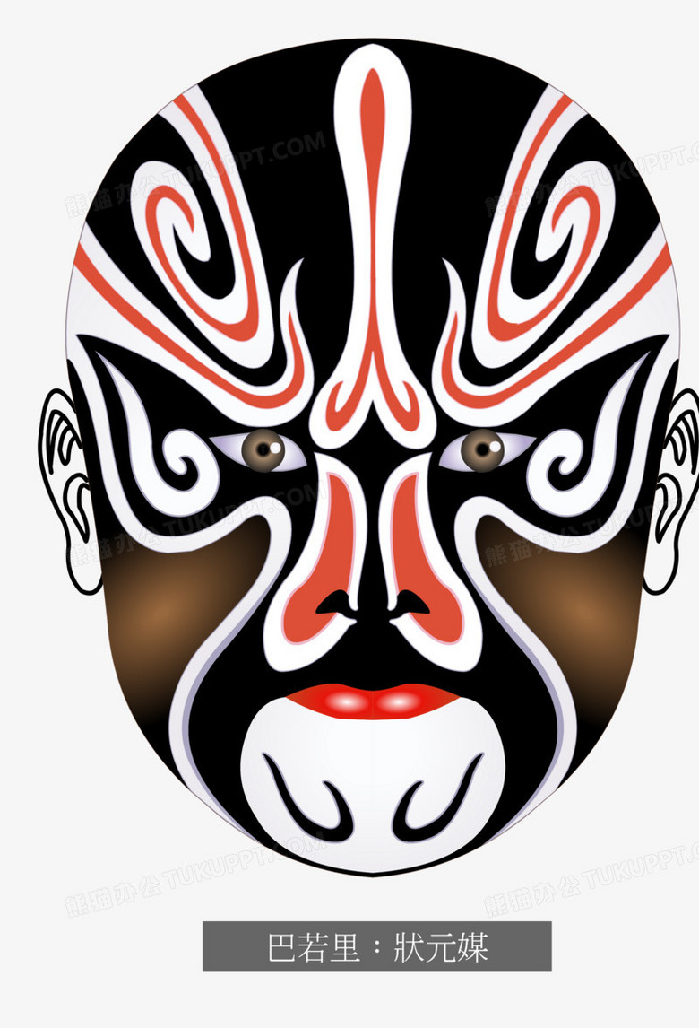 作品以彩色为背景,设计了京剧脸谱,整体呈现卡通风.