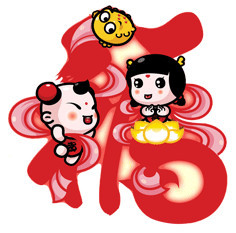 喜庆福娃招财童子