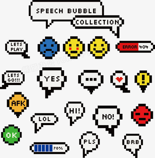 矢量手绘马赛克图标