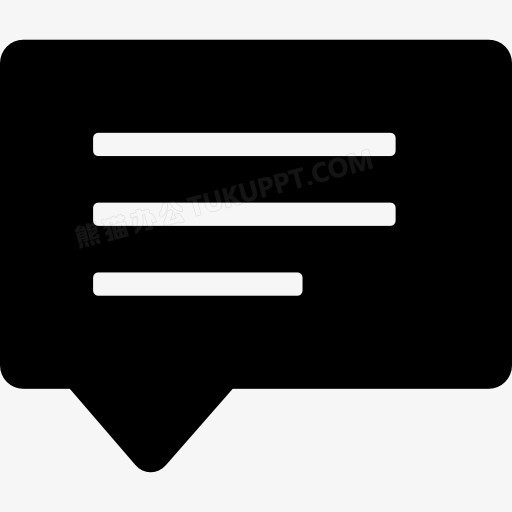 评论黑色矩形气泡界面符号图标