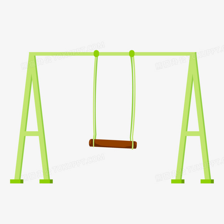 在整个配色上使用多种色彩作为基础色调,设计了公园里的秋千架,整体