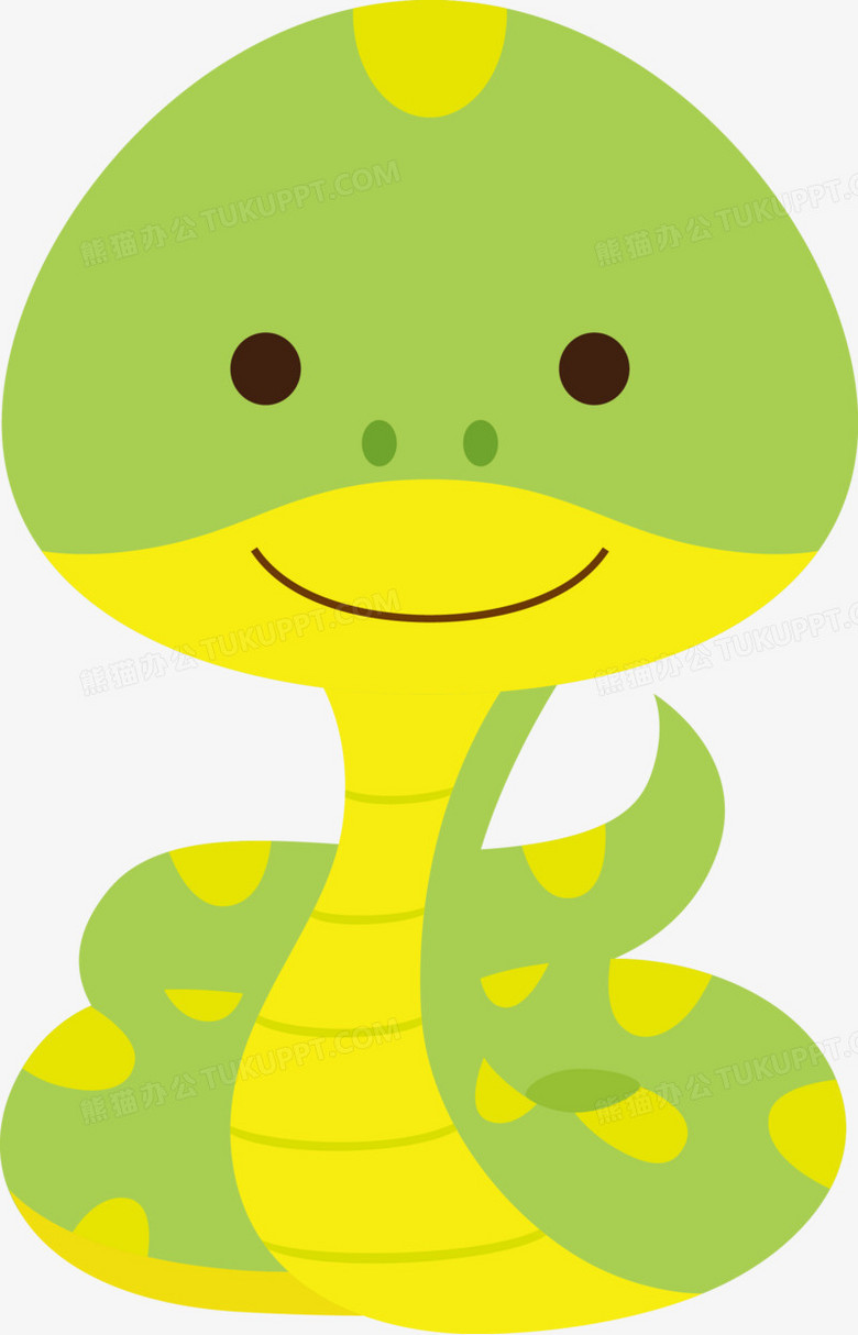 本作品全称为《黄绿色卡通风蛇尾盘旋微笑的大蛇元素》,使用adobe