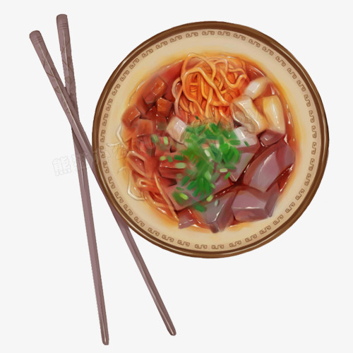 血旺面手绘画素材图片