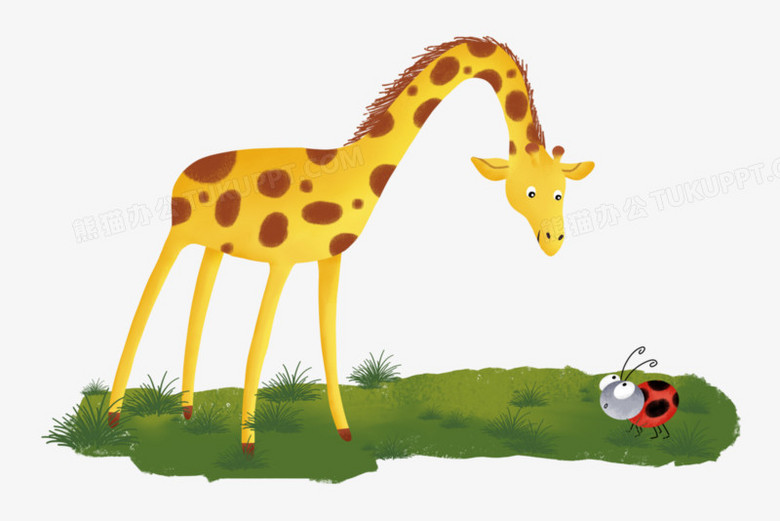 本作品全称为《卡通手绘低头的长颈鹿创意元素》,使用 adobe
