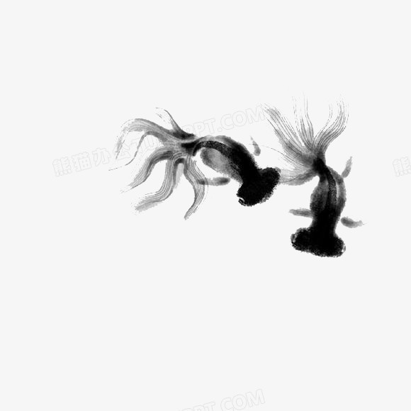 水墨动物鱼png图片素材下载 动物png 熊猫办公 水墨动物鱼png图片素材下载 动物png 熊猫办公
