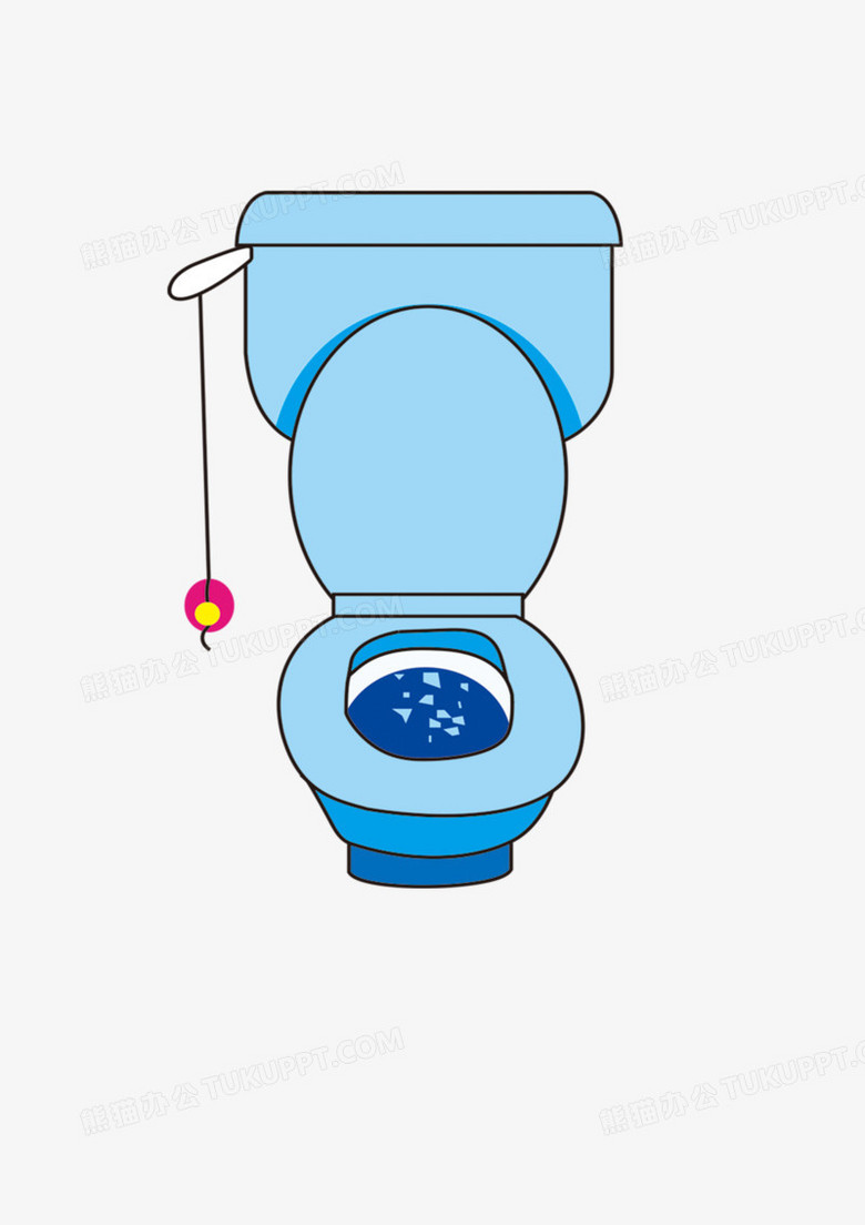 本作品全称为《蓝色卡通风干净的厕所便池马桶创意元素》,使用 adobe