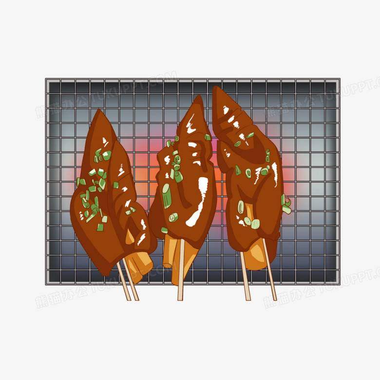 手绘美食烤猪蹄元素