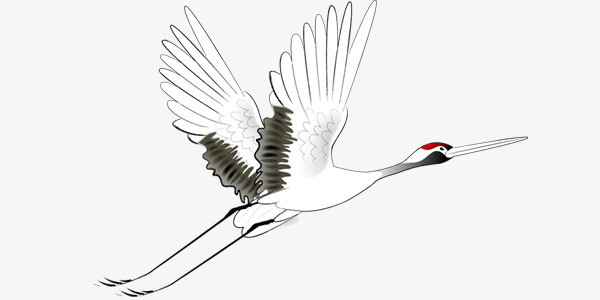 古风水墨中国风飞鹤装饰