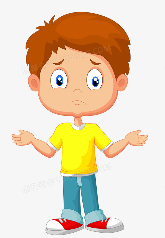 本作品全称为《彩色卡通风不高兴的小男孩创意元素》,在整个配色上