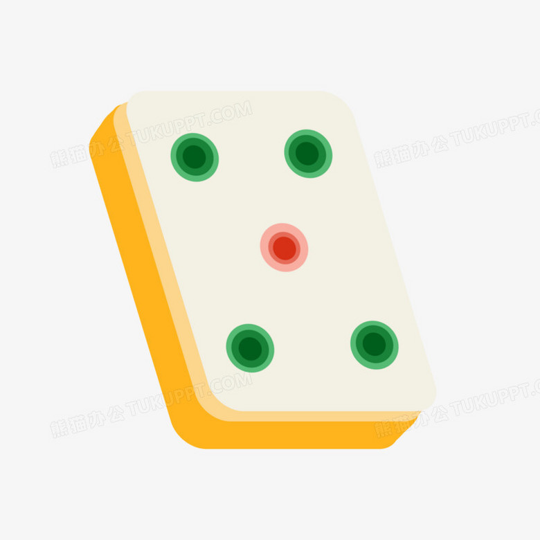 本作品全称为《黄色卡通手绘麻将牌五筒创意元素》
