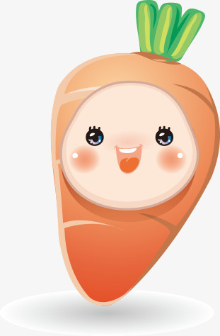 矢量卡通胡萝卜微笑脸