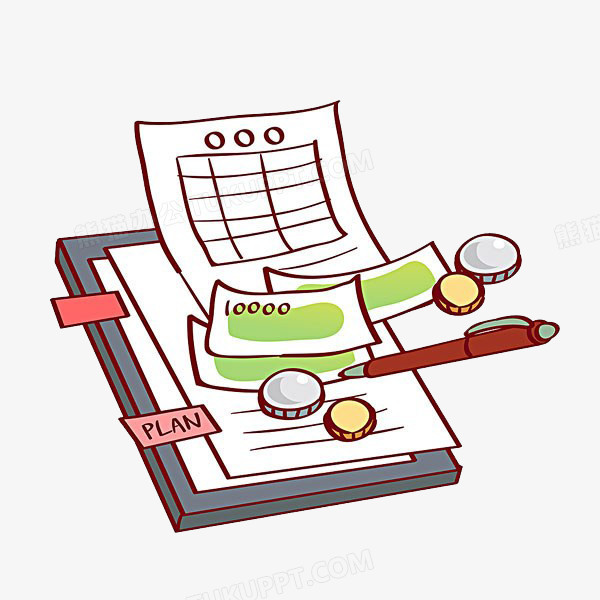 本作品全称为《彩色卡通手绘钱币和记录的账单创意元素》,在整个配色