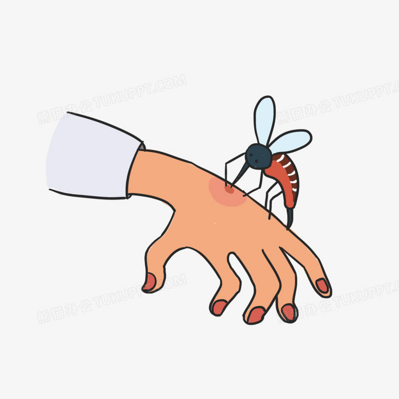 卡通蚊子吸血元素