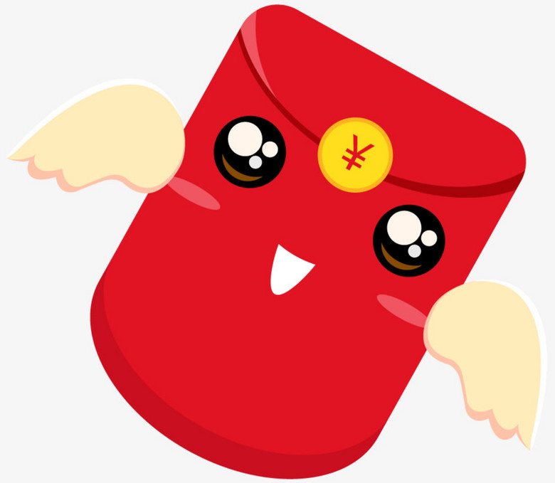 可爱飞翔的红包卡通翅膀