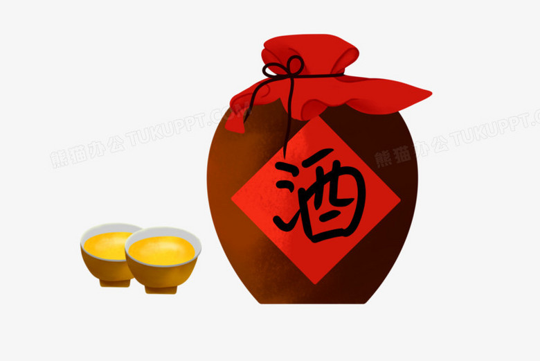 本作品全称为《红色卡通手绘酒坛子创意元素》,使用adobe photoshop