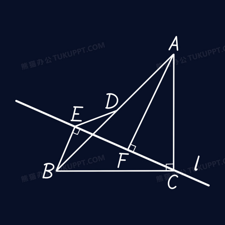 手绘白色线条数学几何图形素材