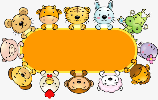 文案背景元素卡通图案十二生肖