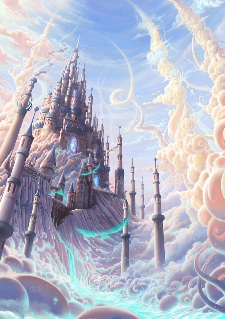 动漫城堡背景图 梦幻图片