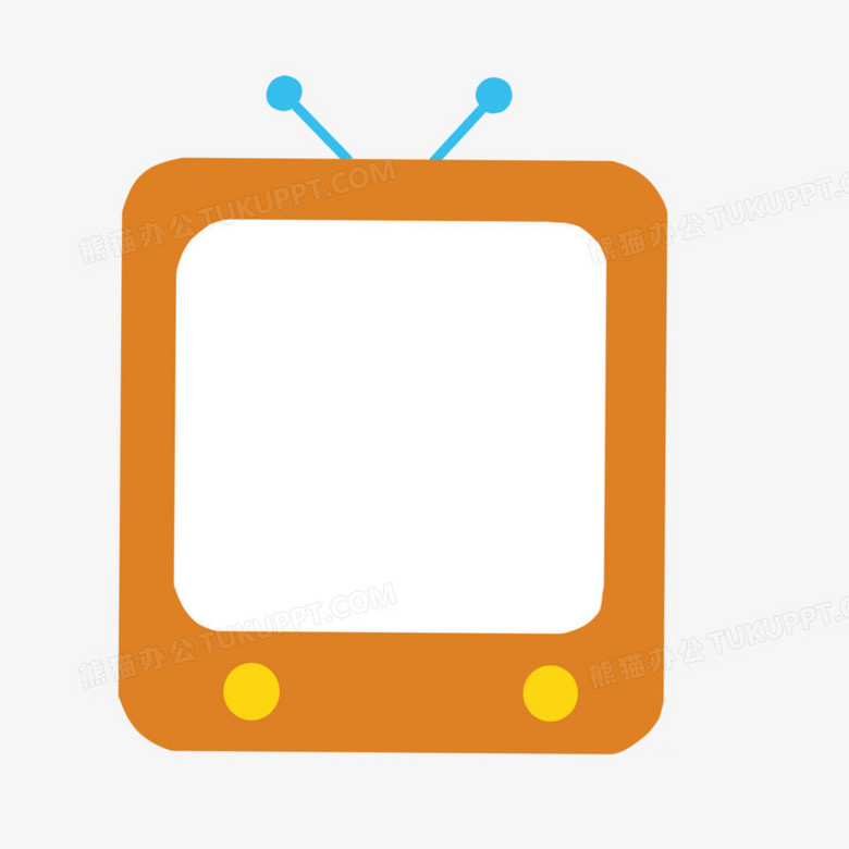 手绘电视机边框免抠元素png图片素材下载_边框png_熊猫办公