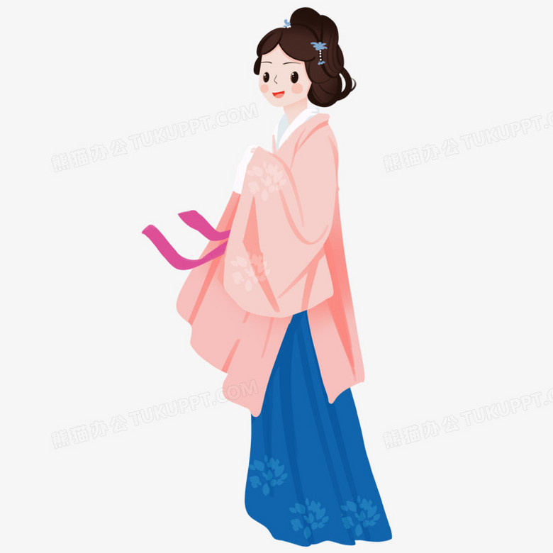手绘古风大家闺秀女子免抠png图片素材下载 古风png 熊猫办公