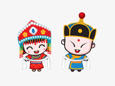 在整个配色上使用彩色作为基础色调,设计了蒙古人,头饰等元素,卡通