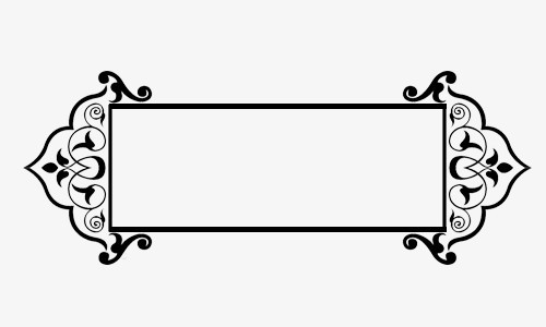 欧式黑色花纹边框横幅