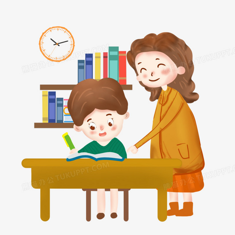 本作品全称为《彩色卡通风辅导作业母子创意元素,使用 adobe