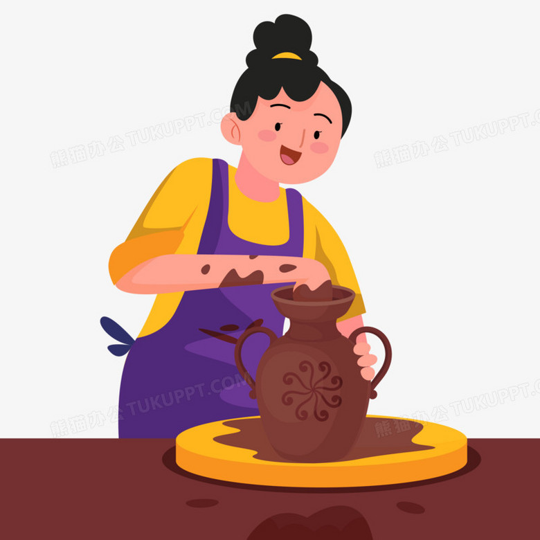 本作品全称为《卡通手绘女孩学做陶艺创意元素》,使用adobe