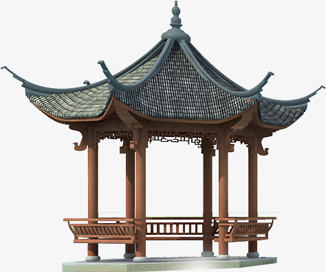 创意高清复古风格小亭子png图片素材下载_亭子png_熊猫办公