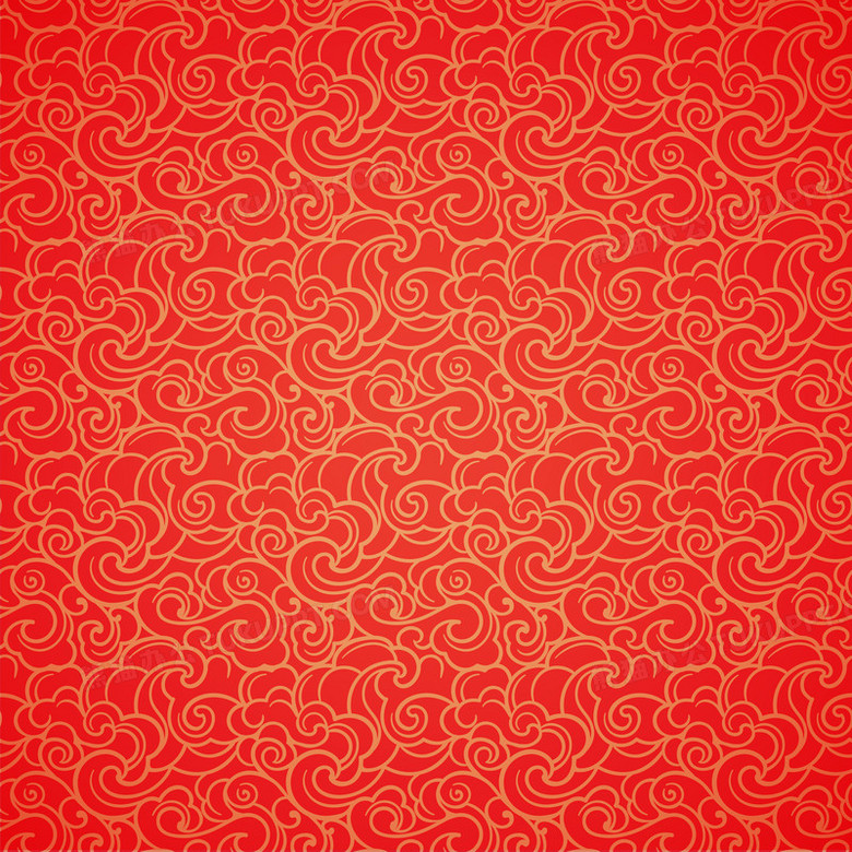 金红色祥云底纹背景