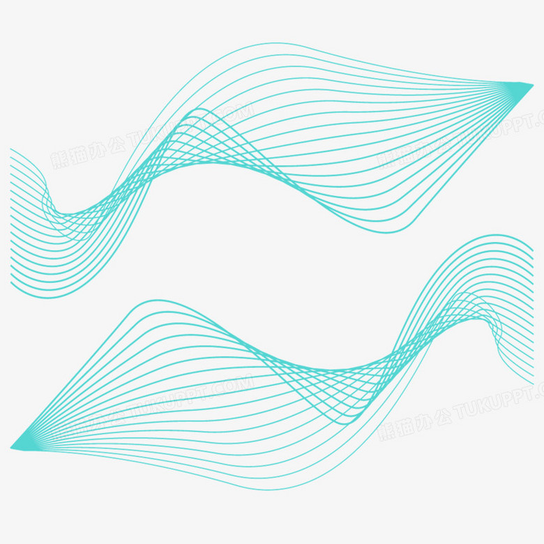 蓝色波浪线PNG图片素材下载_蓝色波浪PNG_熊猫办公