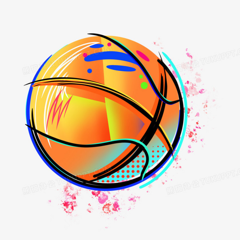 手绘涂鸦篮球素材
