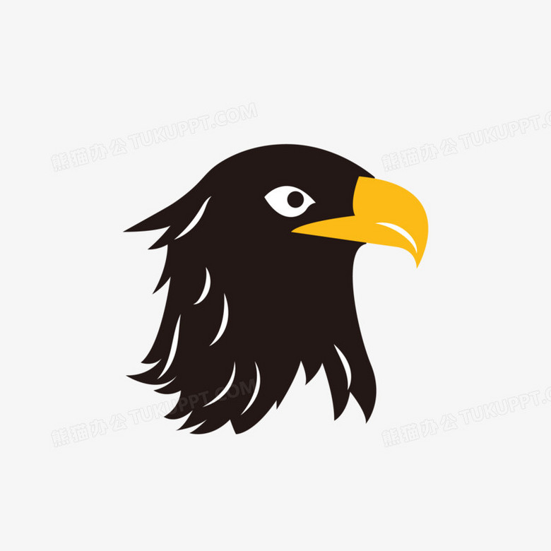 在整个配色上使用黑色作为基础色调,设计了老鹰头像,整体呈现卡通风.