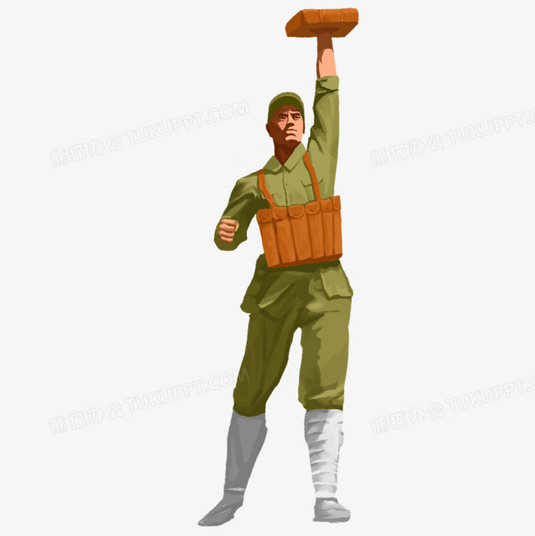 手绘董存瑞革命烈士人物素材