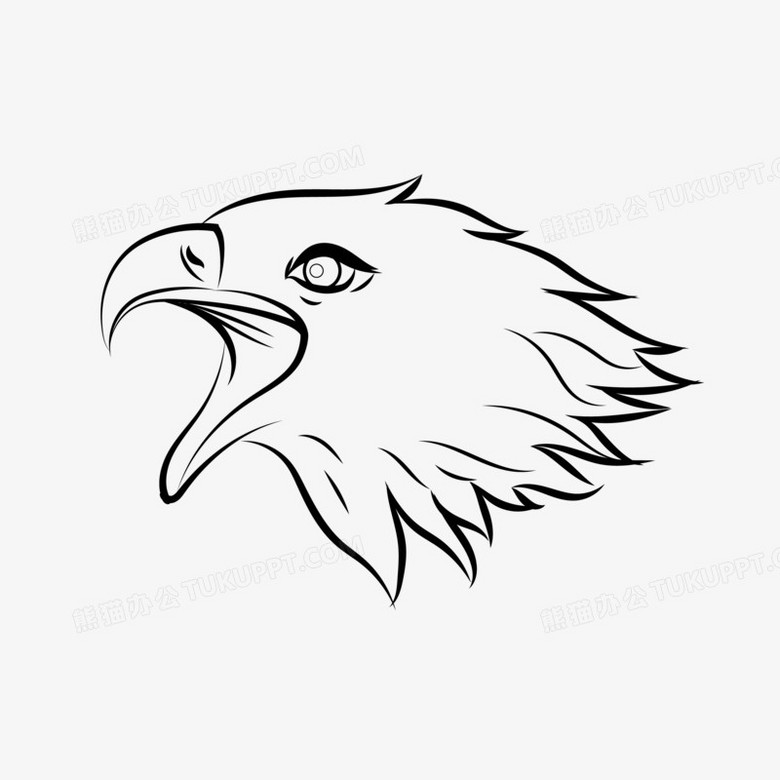线条鹰头装饰素材