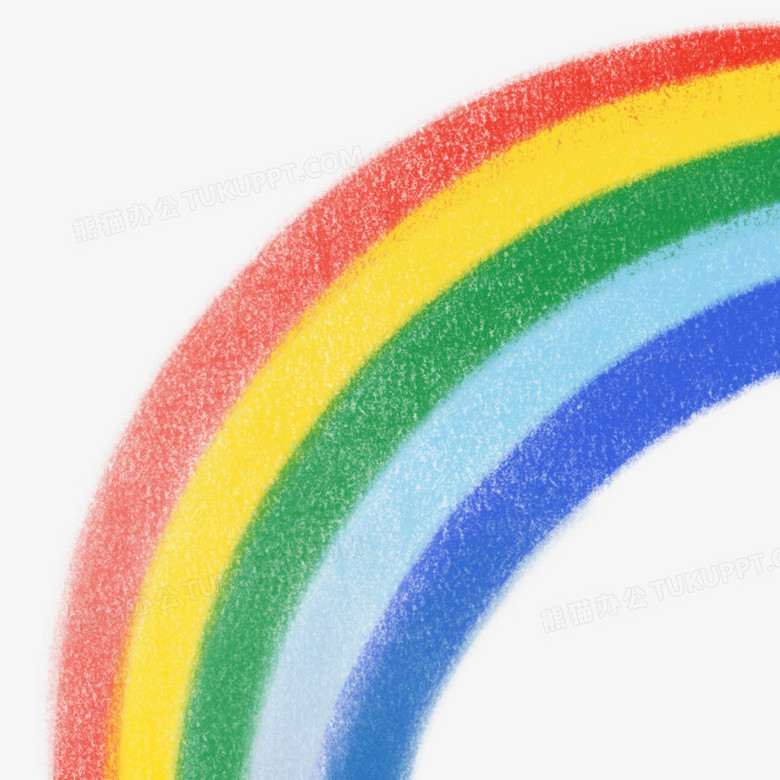 手绘蜡笔彩虹装饰素材