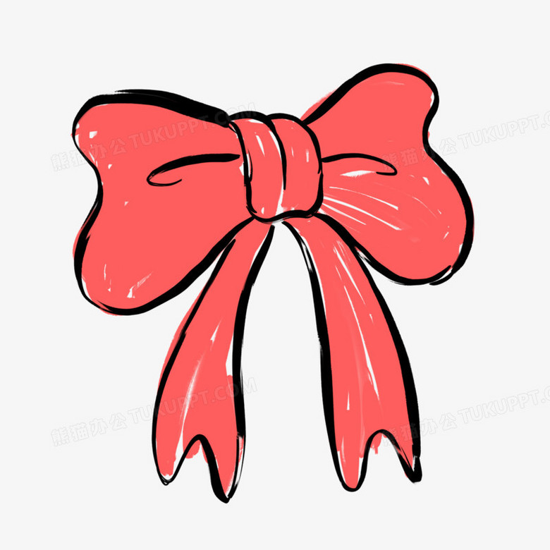 彩色涂鸦风蝴蝶结装饰素材