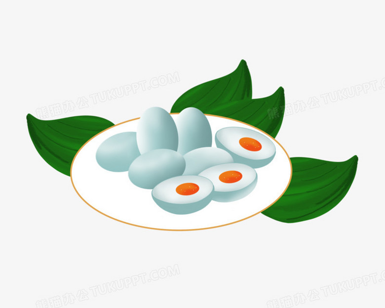 本作品全称为《卡通手绘一盘端午咸鸭蛋元素》,使用 adobe photoshop