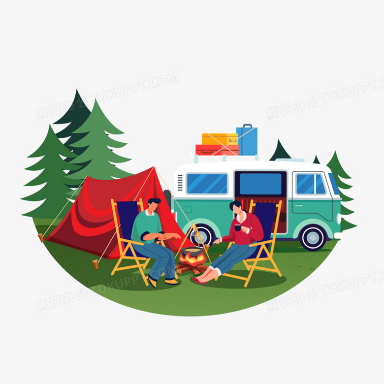 本作品全称为《卡通手绘房车旅行的情侣元素》,使用adobe illustrator