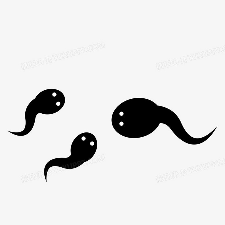 手绘夏季蝌蚪素材