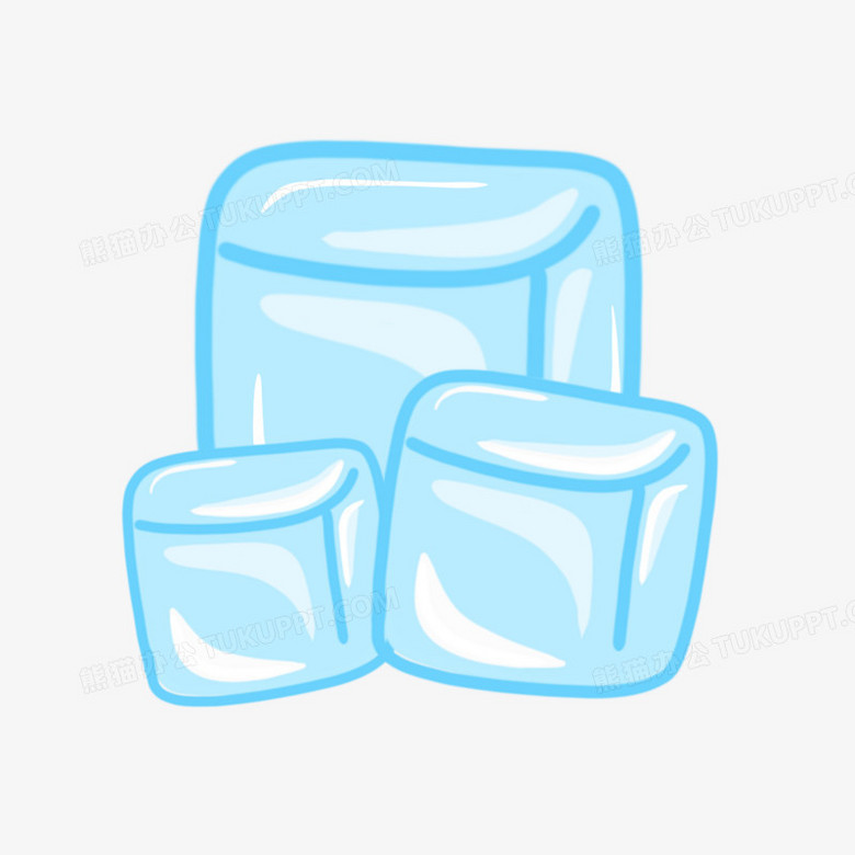 在整个配色上使用蓝色作为基础色调,设计了夏日冰块,整体呈现卡通风.