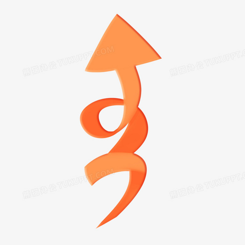 手绘卡通符号螺旋上升箭头免抠装饰元素