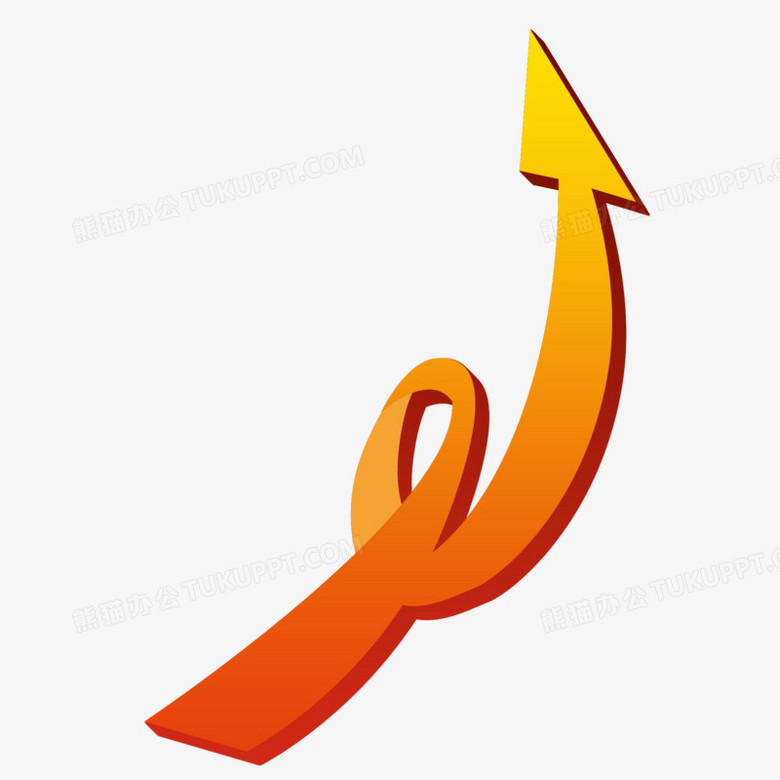 本作品全称为《卡通红黄色螺旋上升箭头装饰元素》,使用 adobe