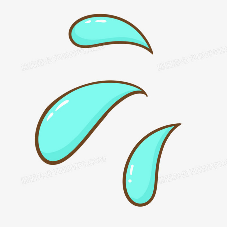 在整个配色上使用蓝色作为基础色调,设计了可爱汗珠装饰,整体呈现卡通