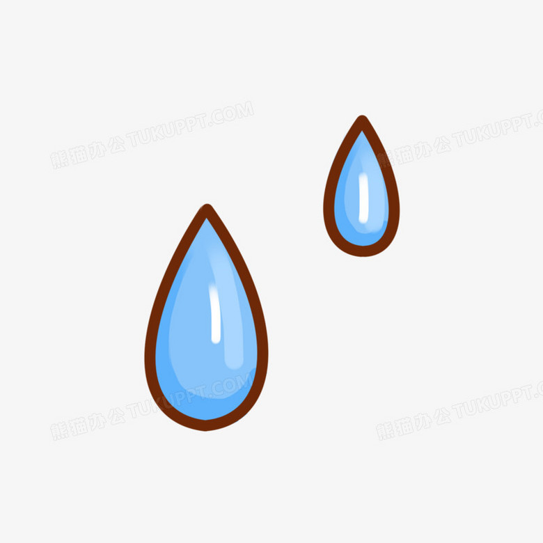 手绘水滴免抠装饰元素png图片素材下载 手绘png 熊猫办公