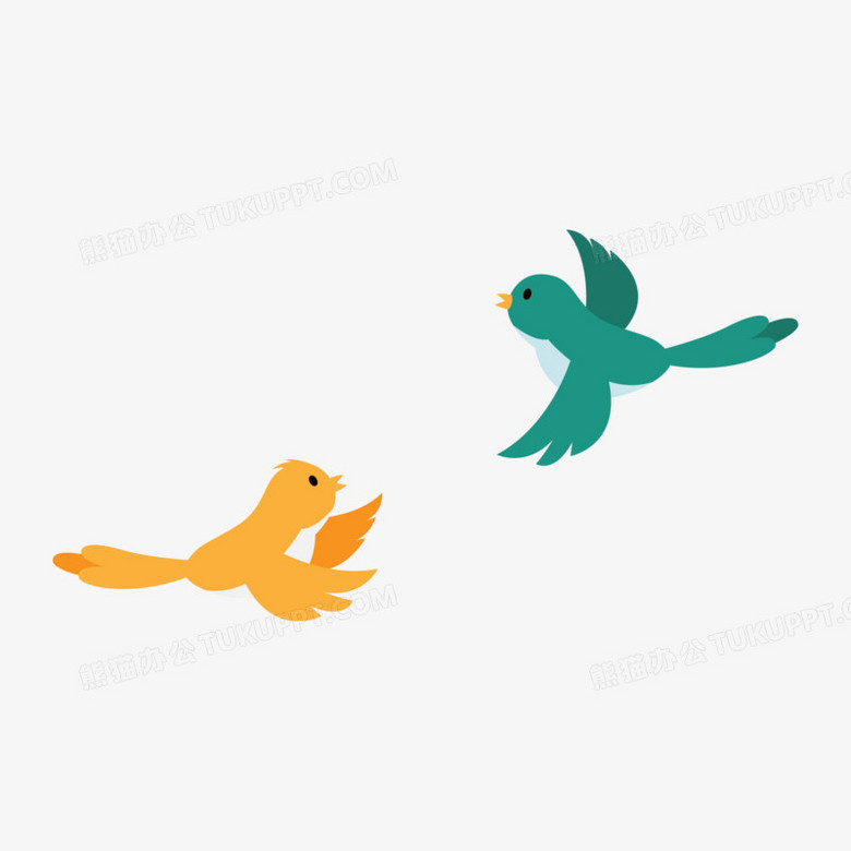 卡通手绘自由飞翔的鸟儿免抠元素png图片素材下载_元素png_熊猫办公