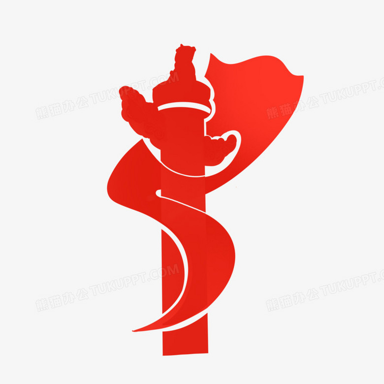 红色华表剪影党政元素